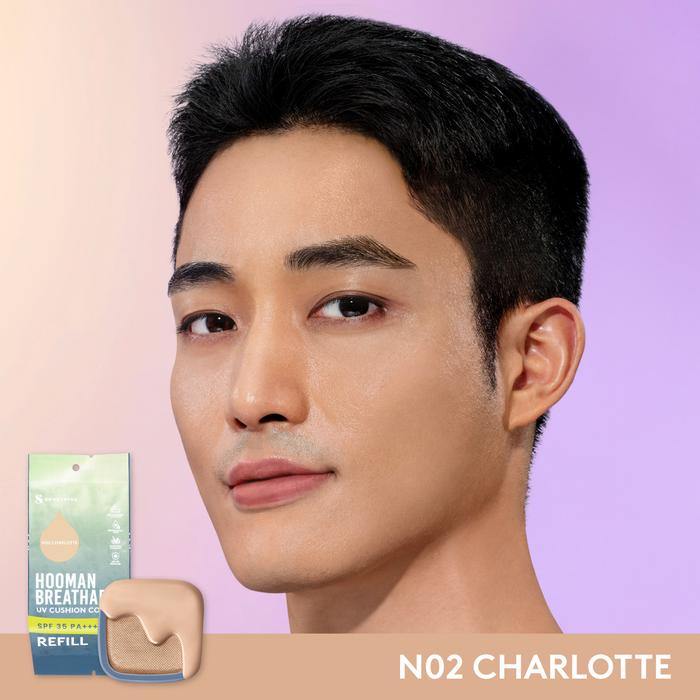 Refill Somethinc Hooman Breathable UV Cushion Cover SPF 35 PA++++ N02 Charlotte