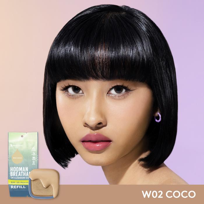 Refill Somethinc Hooman Breathable UV Cushion Cover SPF 35 PA++++ W02 Coco