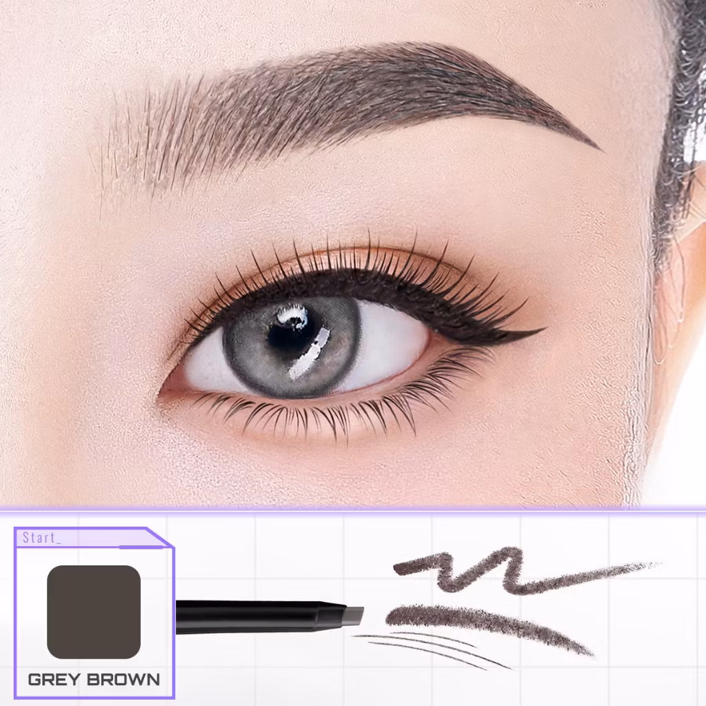 Somethinc Brow Filler Slim Retractable Eyebrow Grey Brown