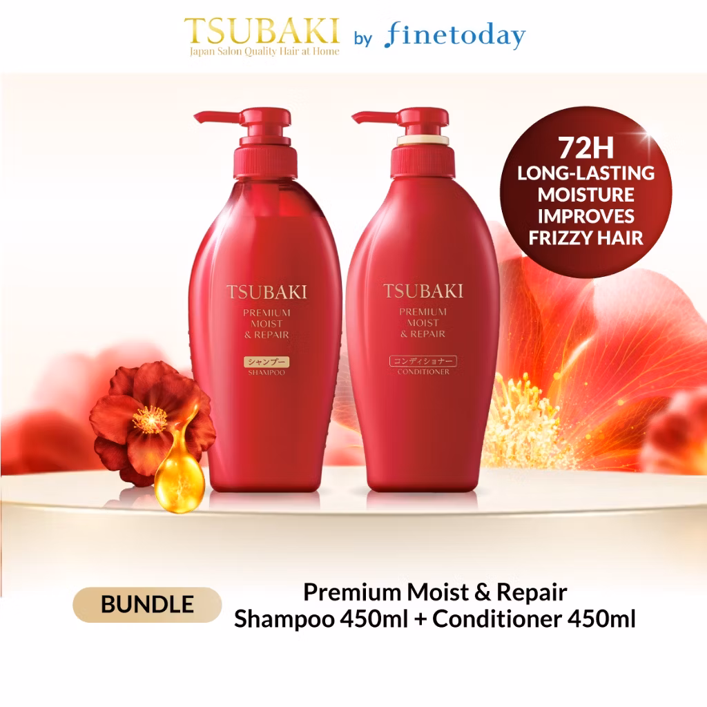 Tsubaki Bundling Premium Moist & Repair Conditioner Treatment 450ml