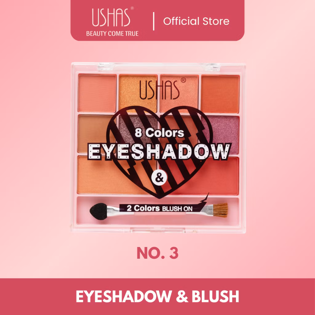 Ushas New 8 Color Eyeshadow & 2 Color Blush on 11.4gr 03