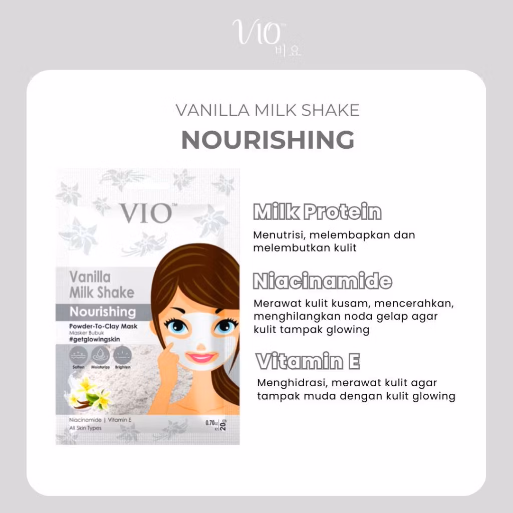Vio Powder To Clay Mask Vanilla Milk Shake