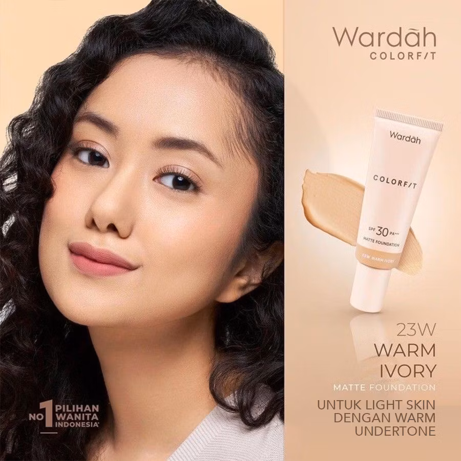 Wardah Colorfit Matte Foundation 23w Warm Ivory 25ml