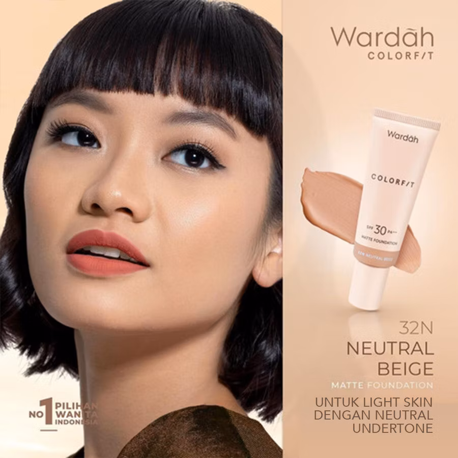 Wardah Colorfit Matte Foundation 32n Neutral Beige 25ml