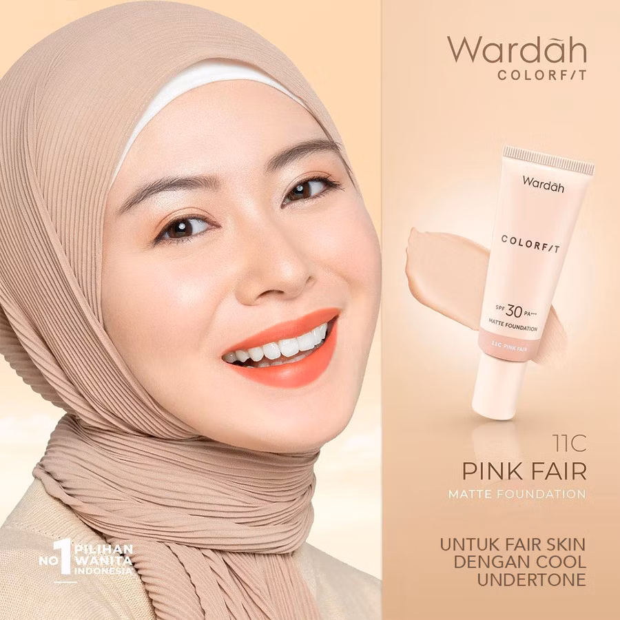 Wardah Colorfit Matte Foundation 11c Pink Fair 25ml