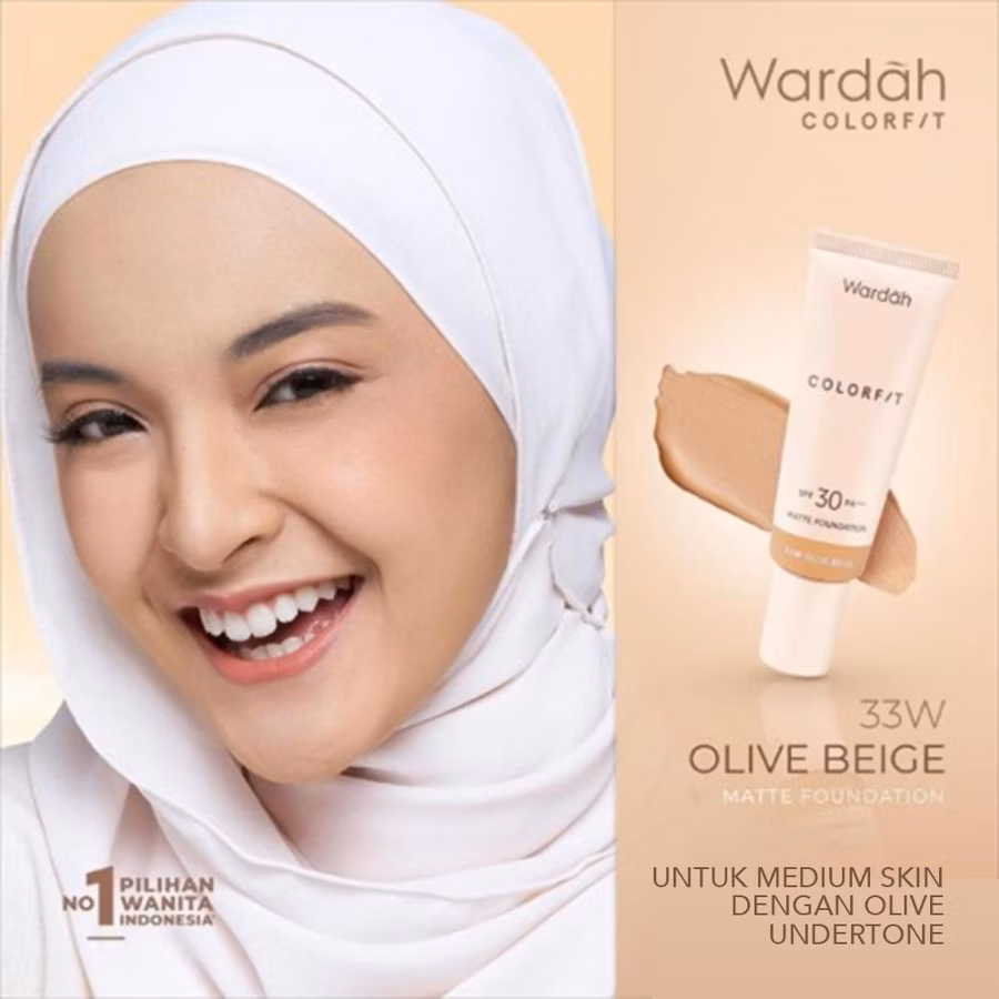 Wardah Colorfit Matte Foundation 33w Olive Beige 25ml