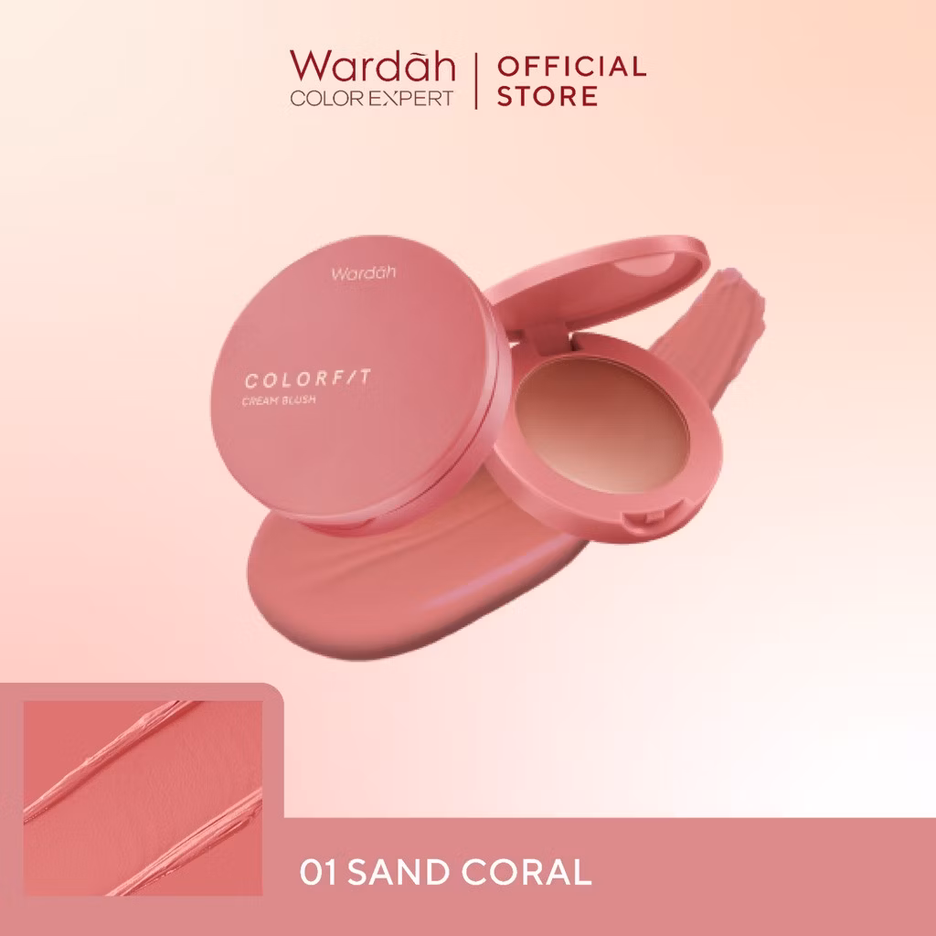 Wardah Colorfit Cream Blush 01 SAND CORAL 3 g