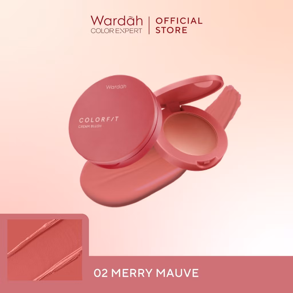 Wardah Colorfit Cream Blush 02 MERRY MAUVE 3 g