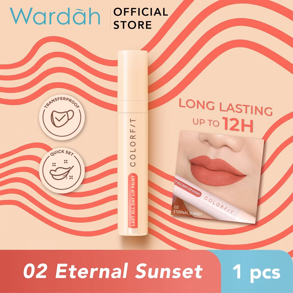 Wardah Colorfit Last All Day Lip Paint 02 Eternal Sunset 4.2 g