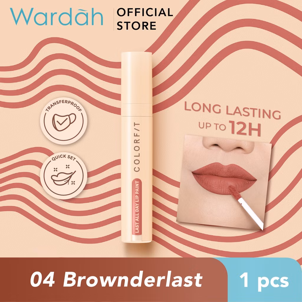 Wardah Colorfit Last All Day Lip Paint 04 Brownderlast 4.2 g