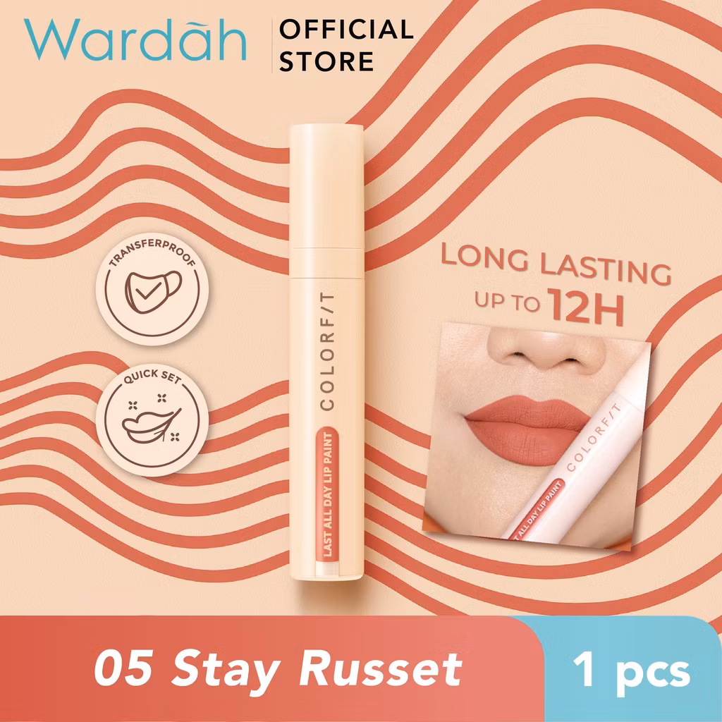 Wardah Colorfit Last All Day Lip Paint 05 Stay Russet 4.2 g