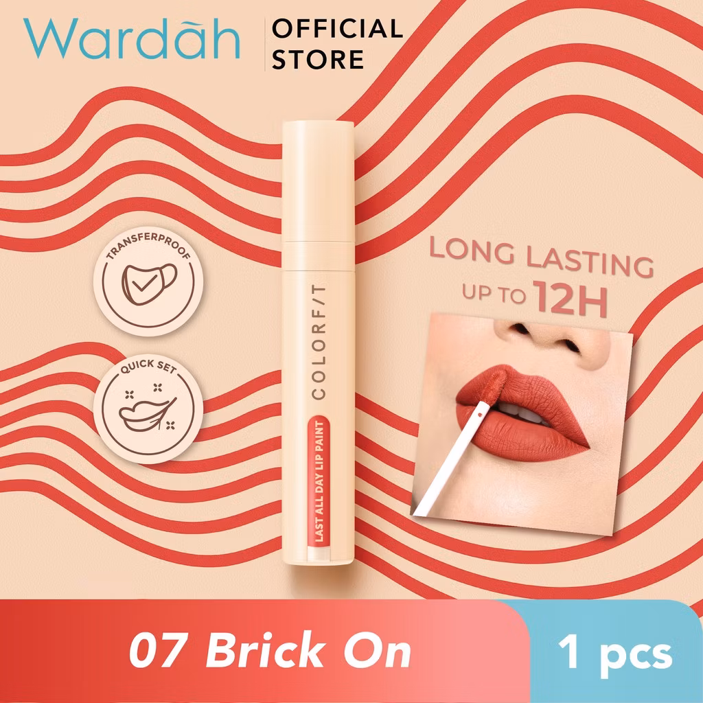 Wardah Colorfit Last All Day Lip Paint 07 Brick On 4.2 g
