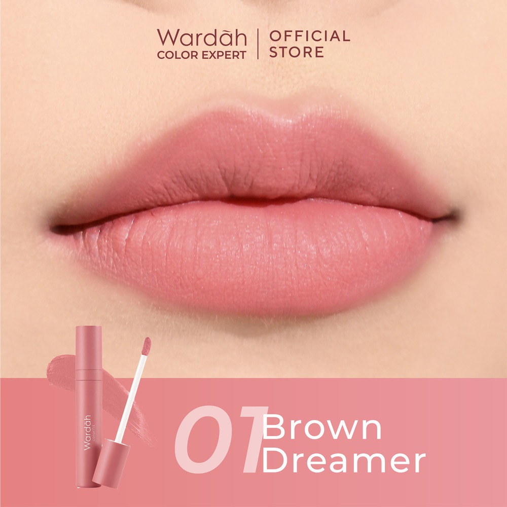 Wardah Colorfit Velvet Matte Lip Mousse 01 Brown Dreamer 4 g