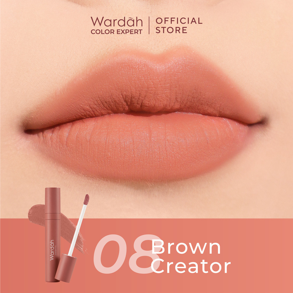 Wardah Colorfit Velvet Matte Lip Mousse 08 Brown Creator 4 g