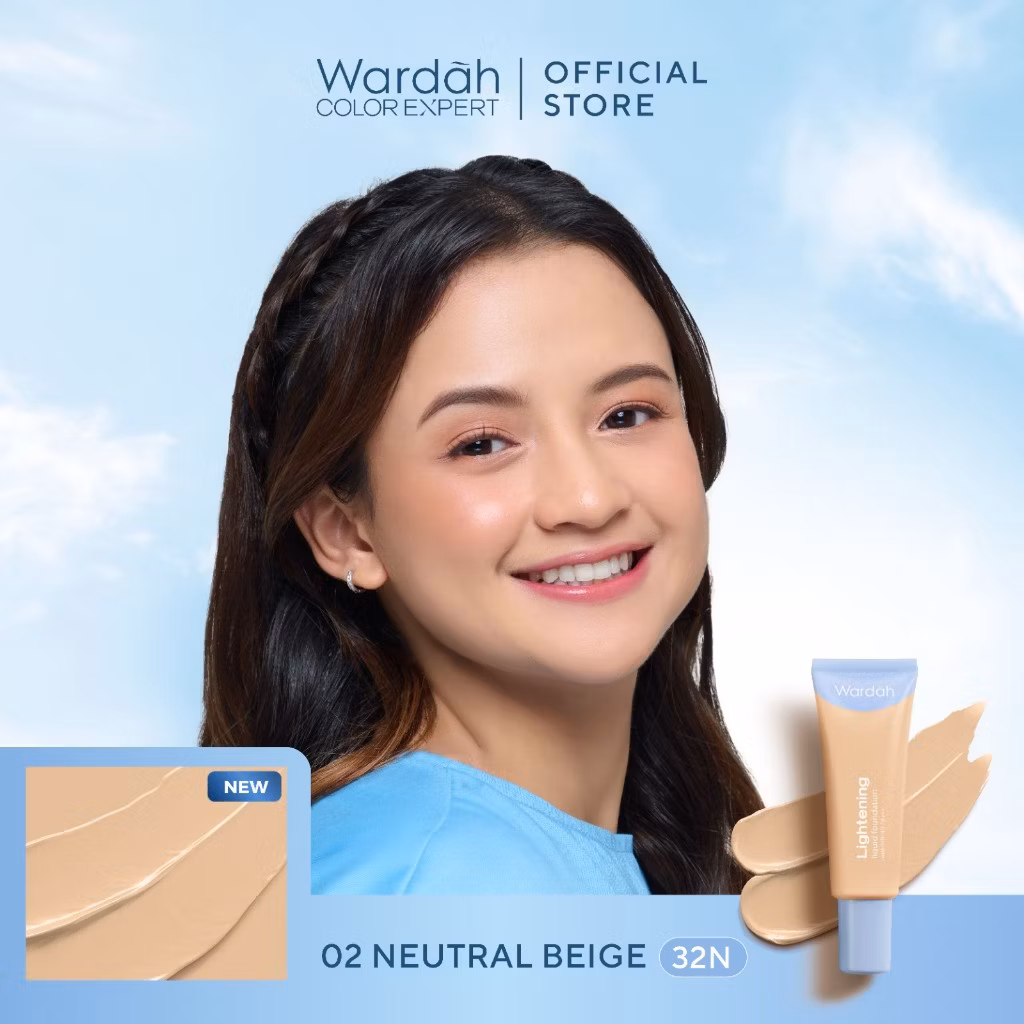 Wardah Lightening Liquid Foundation 02. Beige 25 ml (Blister)