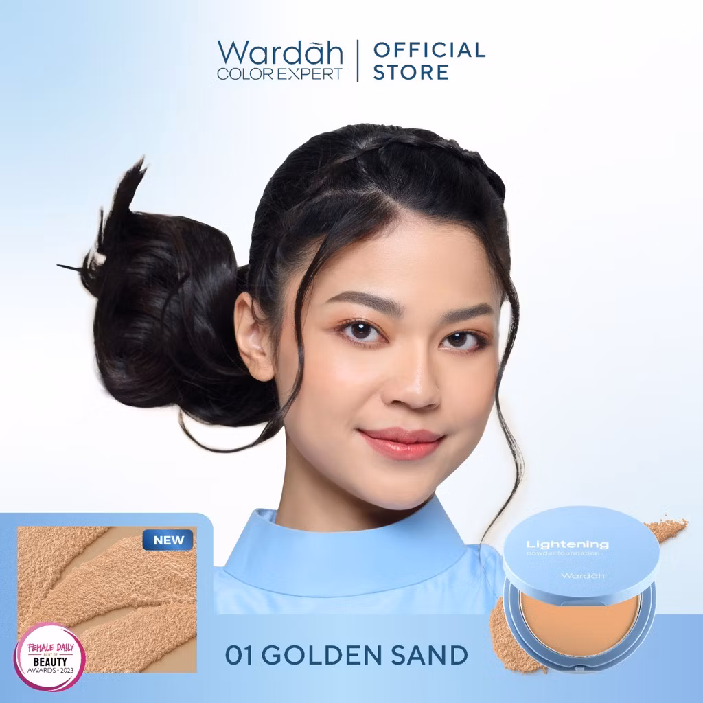 Wardah Lightening Powder Foundation Light Feel 01 Light Beige 12 g