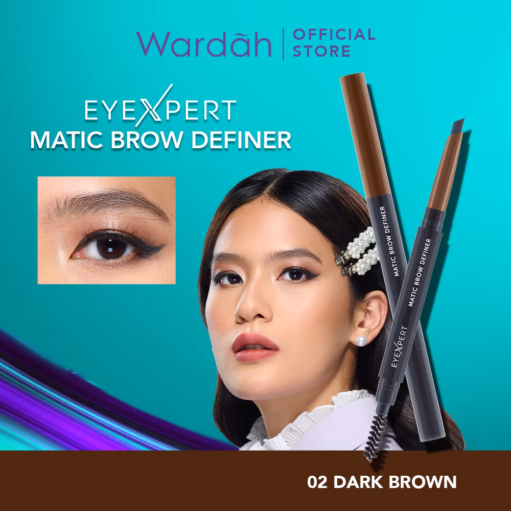 Wardah Eyexpert Matic Brow Definer 02 Dark Brown