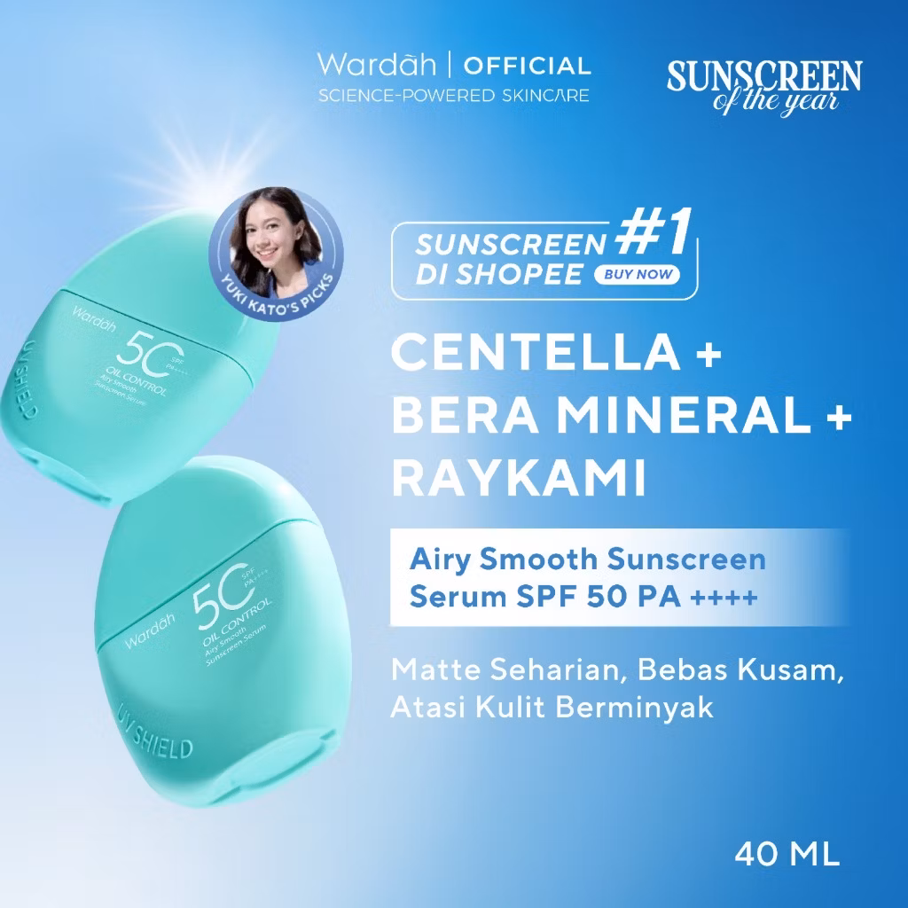 Wardah Airy Smooth sunscreen spf50 40ml