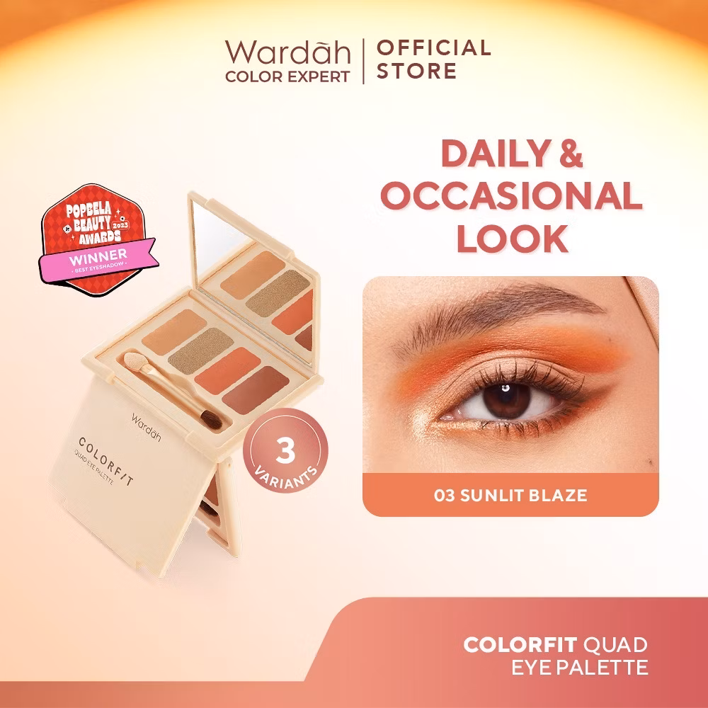 Wardah Colorfit Quad Eye Palette Sunlit Blaze