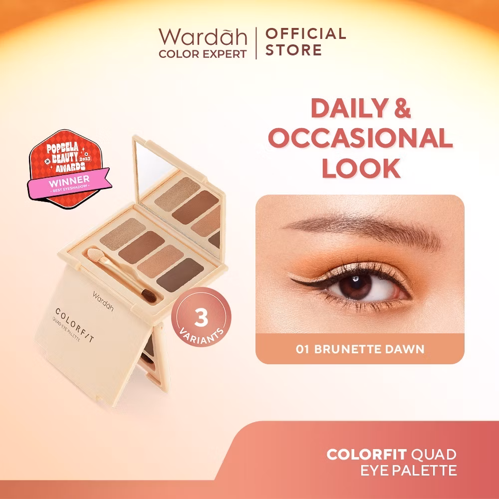 Wardah Colorfit Quad Eye Palette Rose Aurora