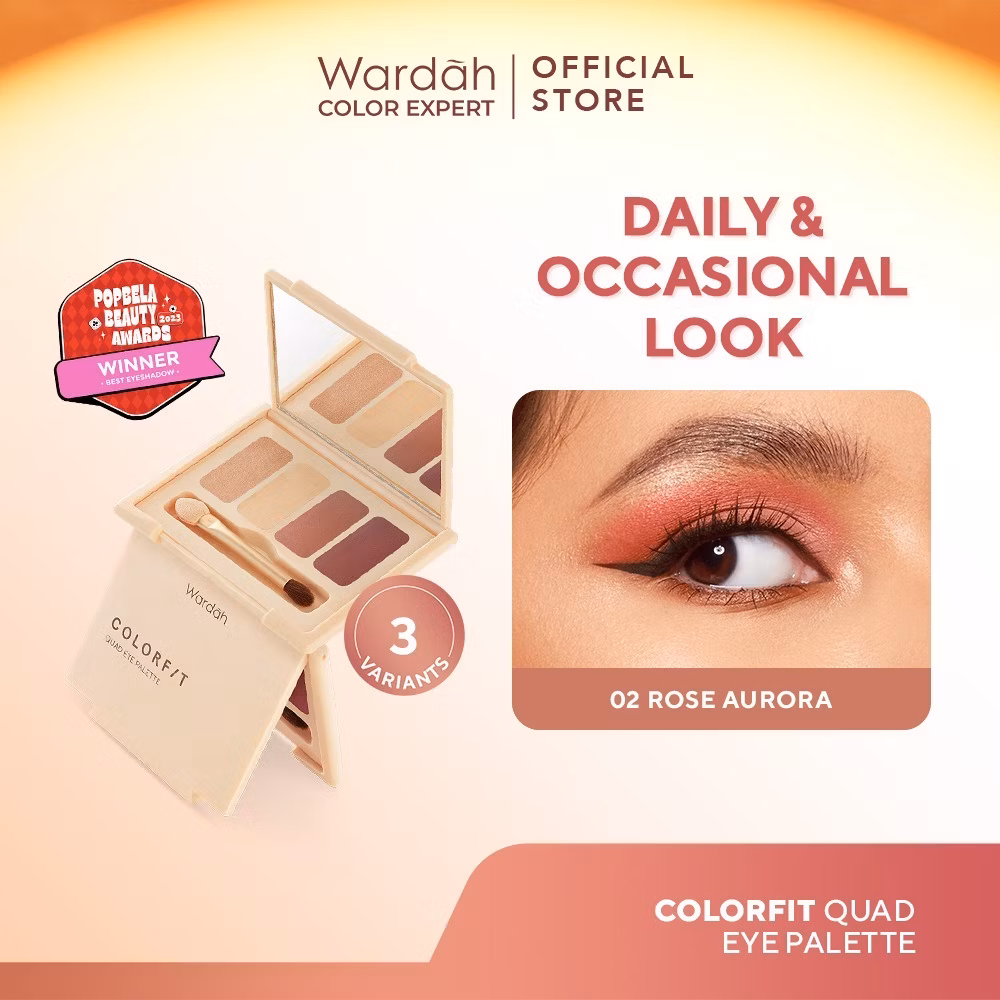 Wardah Colorfit Quad Eye Palette Brunette Dawn