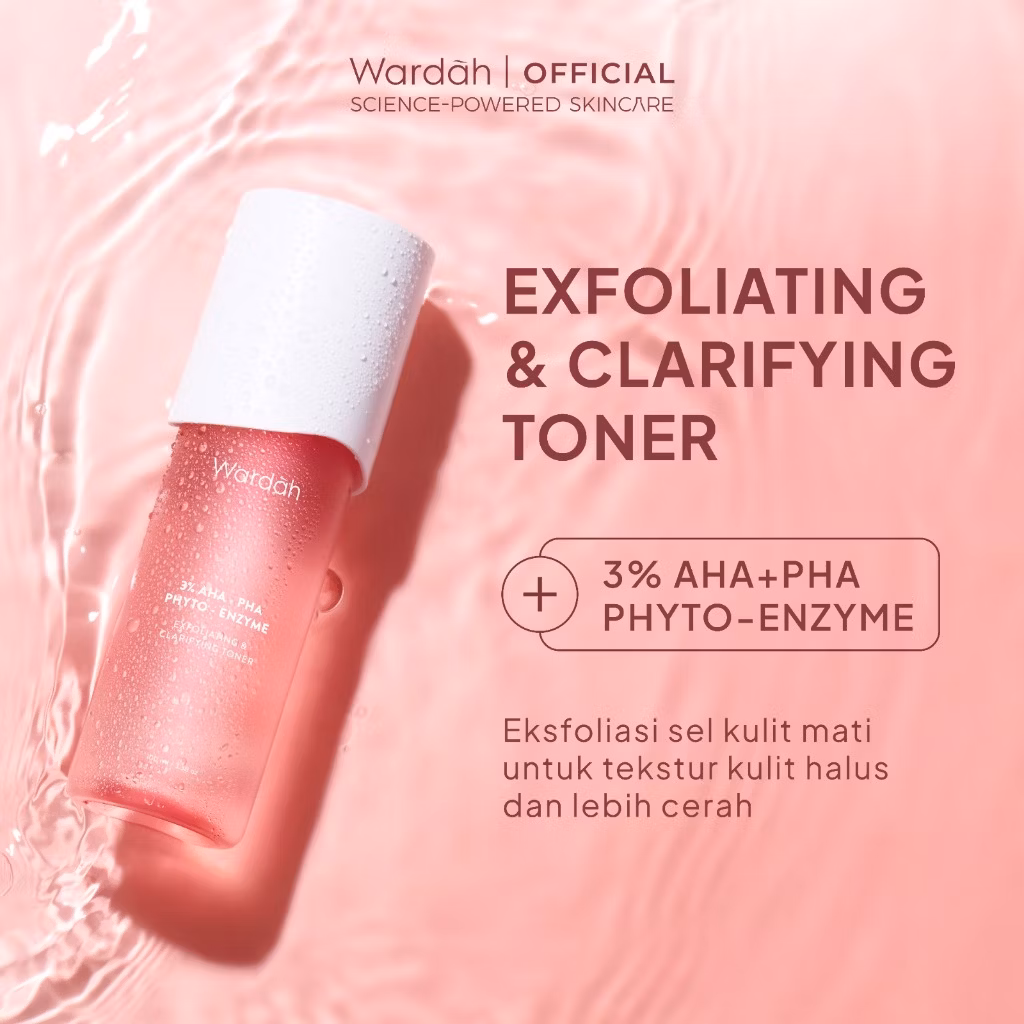 Wardah 3% AHA-PHA Phyto Enxyme Exfoliating Clarifying Toner 100ml