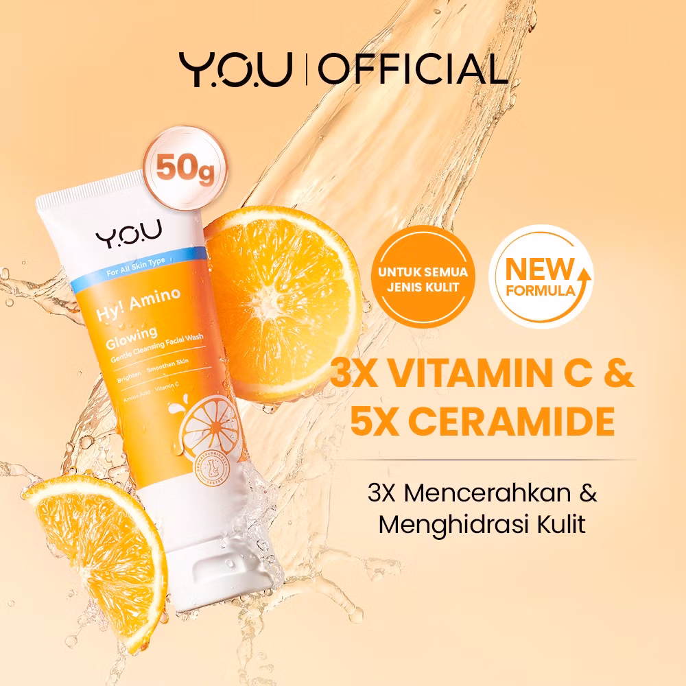 YOU Hy! Amino glowing gentle cleansing facial wash 50gr