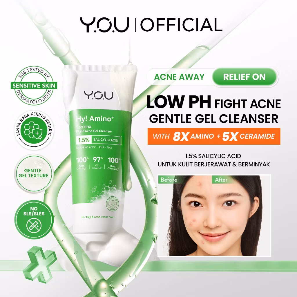 YOU Hy Amino 1.5% BHA Fight Acne Gel Cleanser 100g