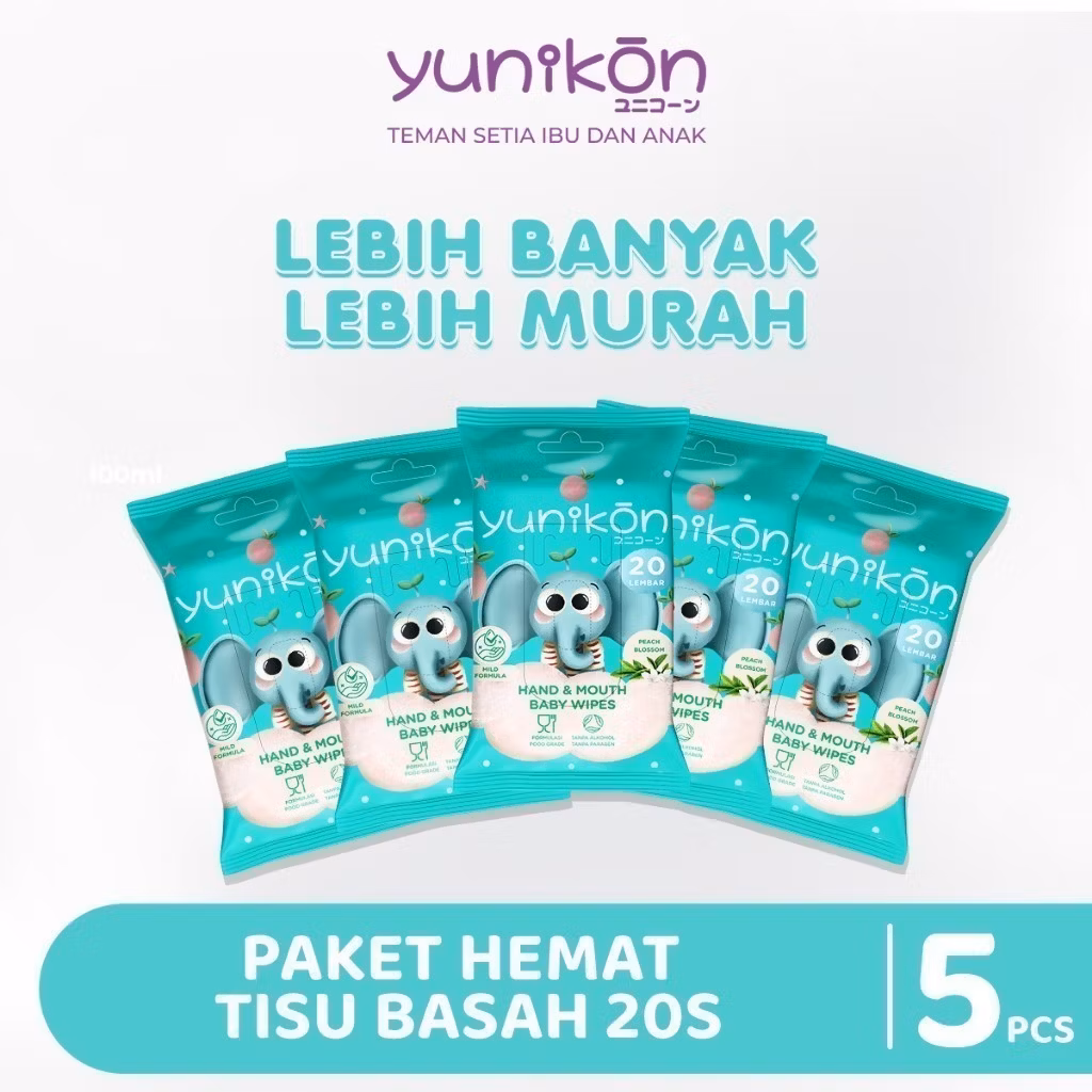 Yunikon hand & mouth baby wipes 20 sheets