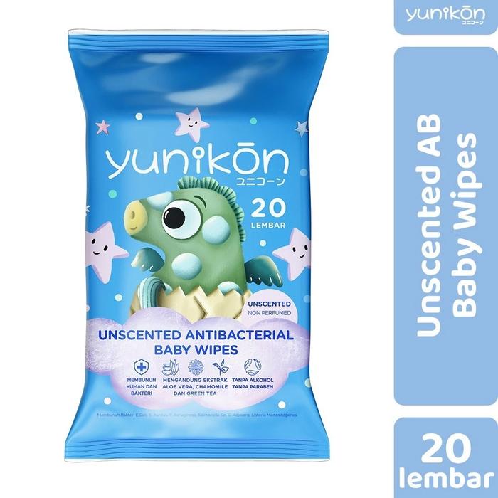 Yunikon unscneted antibacterial baby wipes 20 sheets