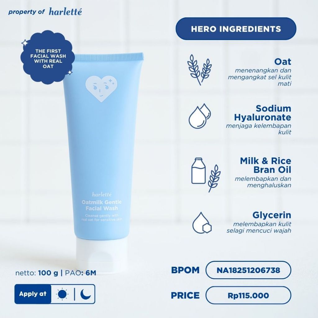 Harlette Oatmilk Gentle Facial Wash 100g