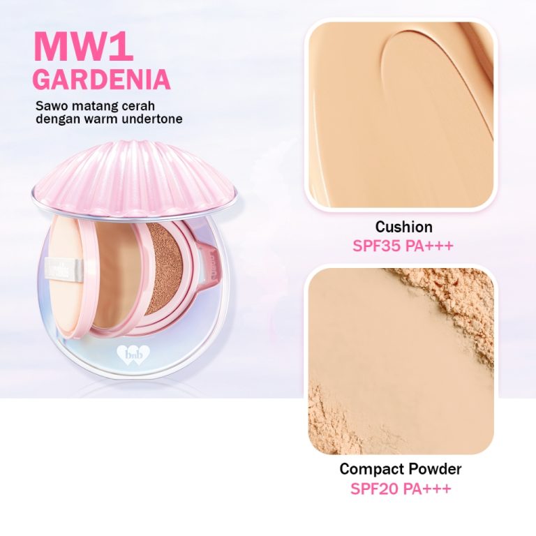 Barenbliss Bloom vegan better me 2-in-1 cushion&powder 8gr*4gr MW1 Gardenia