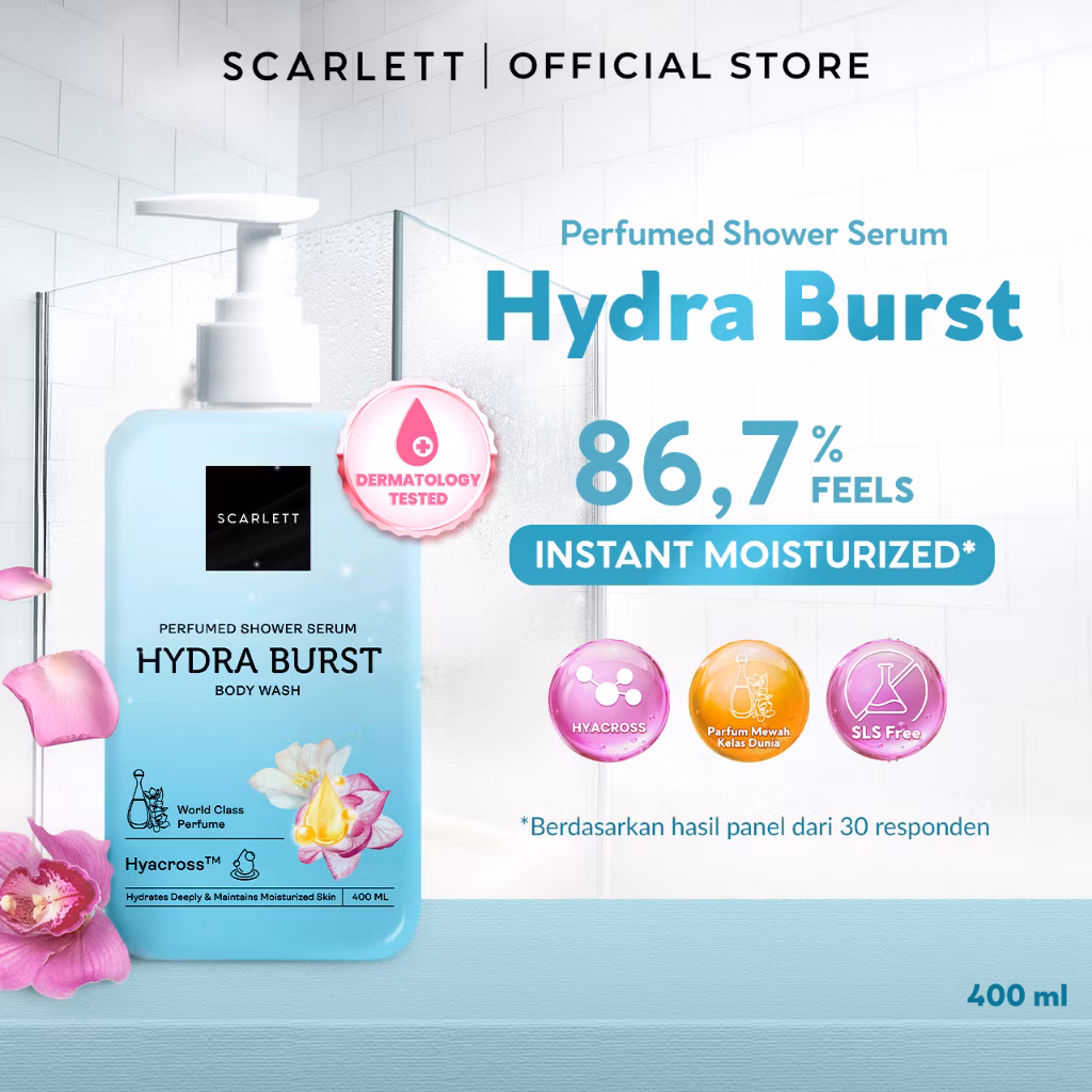 Scarlett Body Wash Skin Serum Hydra Burst 400ml