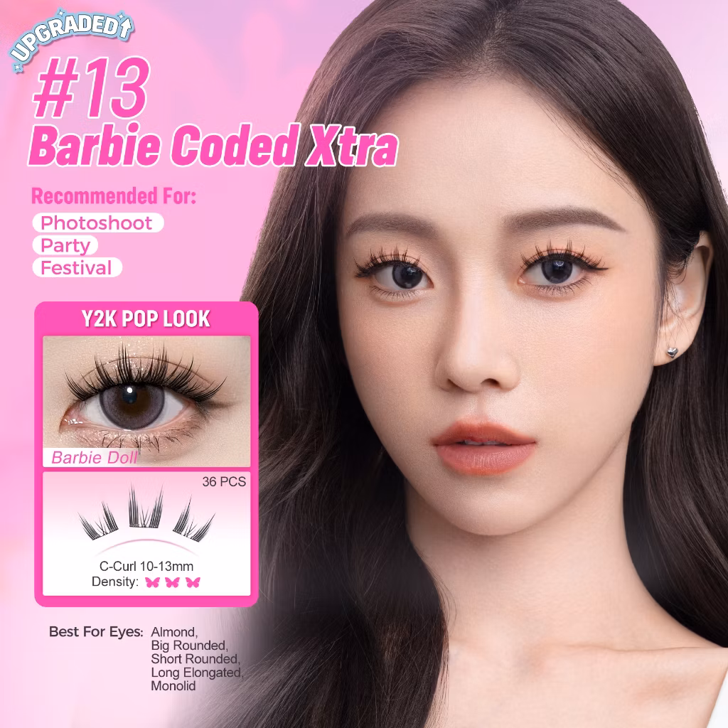 Glamfix wink era poppin glue free cluster eyelashes barbie collection 13 Barbie Coded Xtra