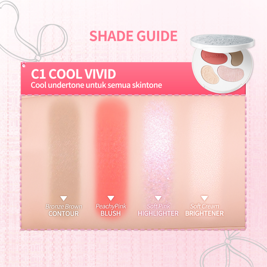 Barenbliss Ribbon Blossom face palette C1 Cool vivid 9gr