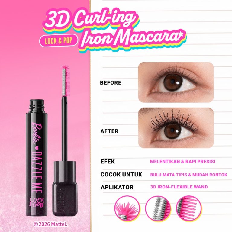 Dazzle me x Barbie lock&pop 3D curl-ing iron mascara5gr