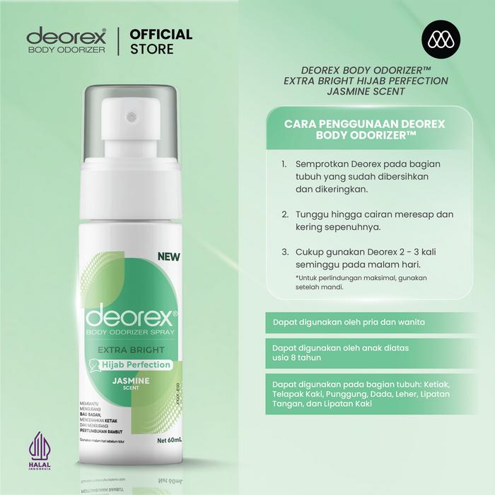 Deorex Body Odorizer Spray Hijab Perfection Jasmine Scent 60ml
