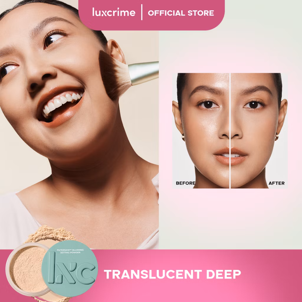 Luxcrime Filterskin Blurring Setting Powder 10gr Translucent Deep