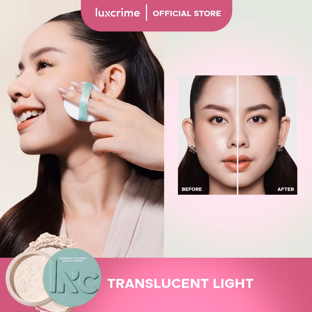 Luxcrime Filterskin Blurring Setting Powder 10gr Translucent Light