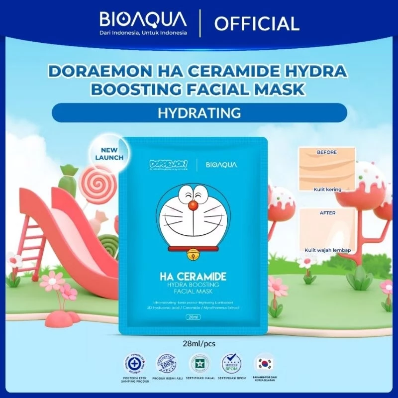 Bioaqua X Doraemon Sheet Mask HA Ceramide
