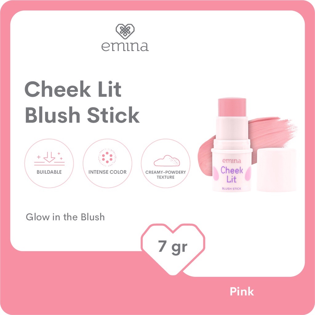 Emina Cheek Lit Blush Stick Pink 7 G
