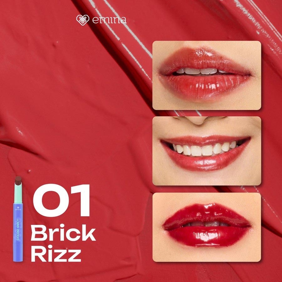 Emina Hyalupeptide Color Melt Balm 01 Brick Rizz