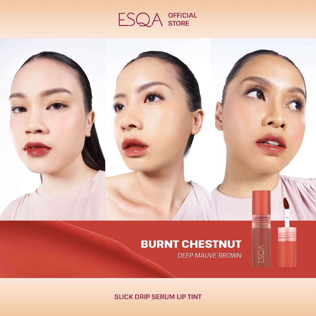 Esqa Slick Drip Serum Liptint Burn Chesnut
