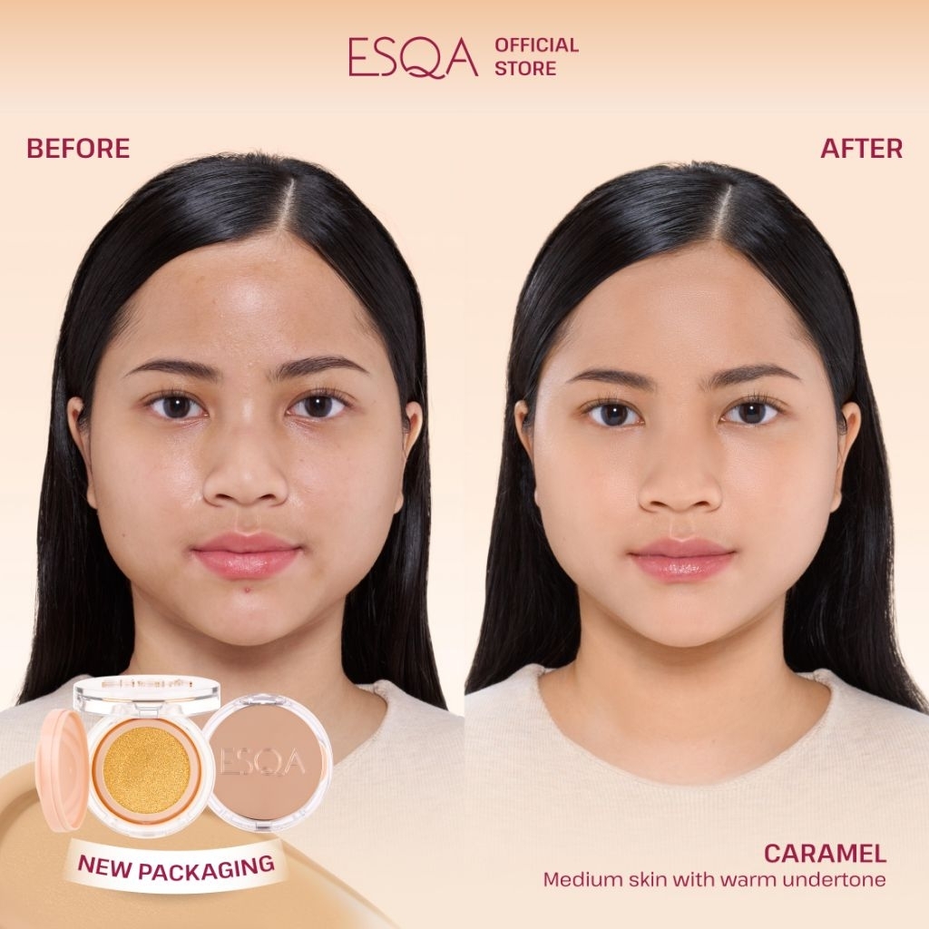 Esqa Flawless Cushion Serum SPF 50+ PA++++ Velvet Matte Caramel