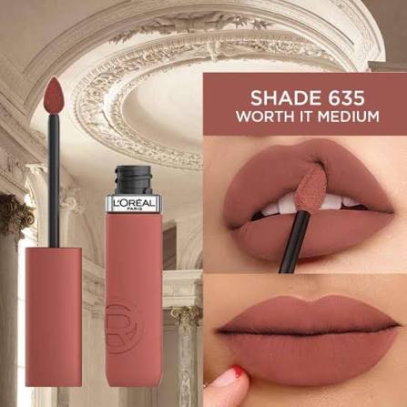 Loreal Infallible Matte Resistance 16H Liquid Lipstik 635 Worth IT Medium