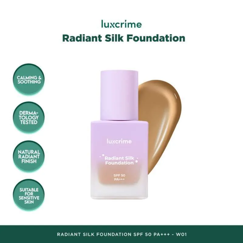 Luxcrime Radiant SILK Foundation Spf 50 PA+++ W01
