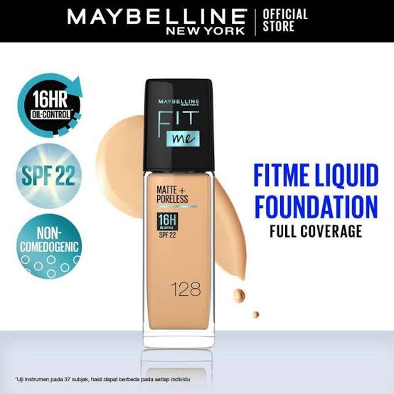 Maybelline Fit Me Matte And Poreless Liquid Matte Foundation 30ml Pump 128