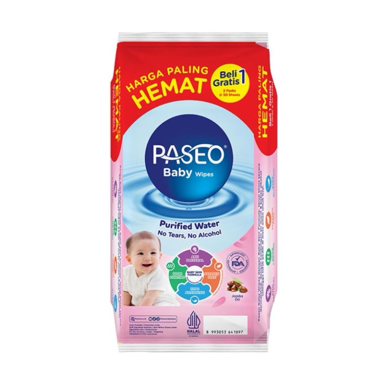 Paseo Baby Wipes Purified Water 50 Sheets