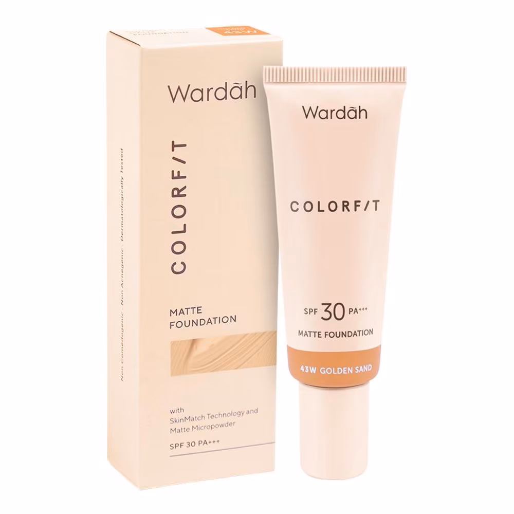 Wardah Colorfit Matte Foundation 43w Golden Sand 25ml