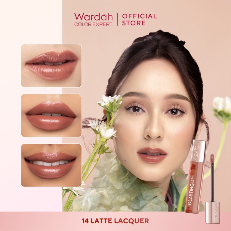 Wardah Glasting Liquid Lip 14 Latte Lacquer
